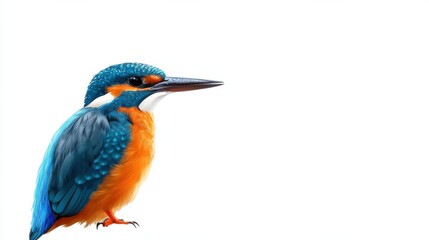 Obraz premium Vibrant Blue Kingfisher Bird Perched in Nature