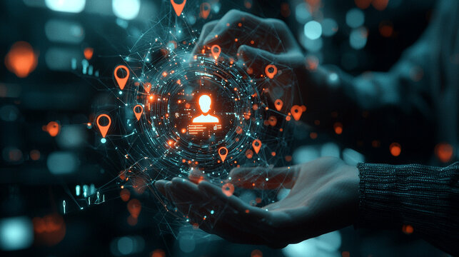 Ai-generated data visualization event digital space information technology interactive environment futuristic viewpoint connectivity concept