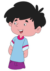 A cute boy smile isolated on white background