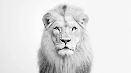 Majestic White Lion Staring Intensely in Natural Habitat