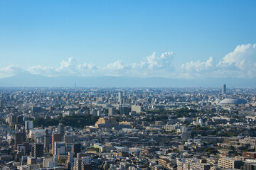 Obraz premium 快晴の東山タワーから見下ろした名古屋市の都市風景