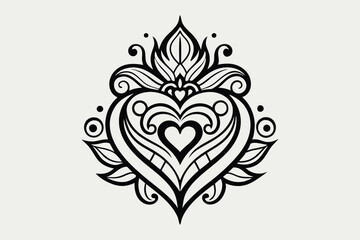 minimalistic heart tattoo of elegant