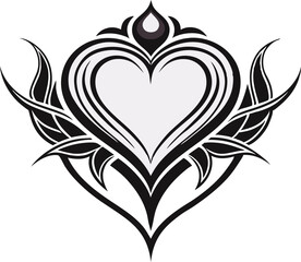 minimalistic heart tattoo of elegant