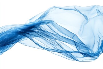 Fototapeta premium A flowing blue fabric captures elegance and motion in an ethereal design.