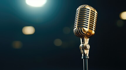 Live music performance concert hall photography indoor venue close-up vintage microphone capturing sound waves