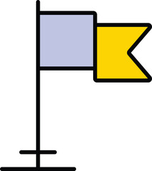 Flag icon, sign. Goal concept. Editable Stroke. Vector illustration