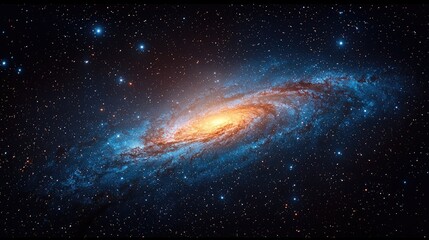 Fototapeta premium Blue galaxy with stars. Elements of this image were furnished High quality photo