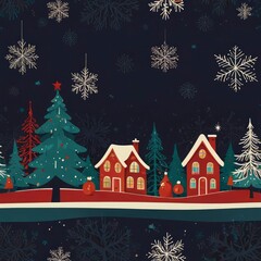 Obraz premium Christmas night in the city