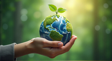 hand holding earth