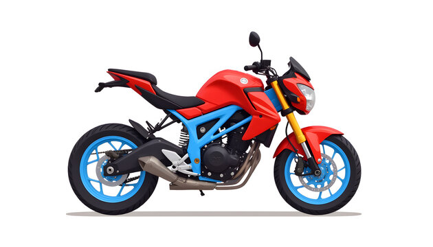 Vector illustration of colorful motorcycle on white background