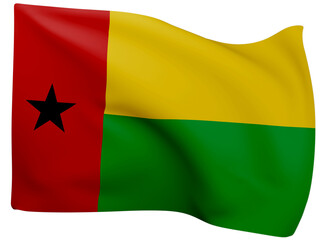 3d Flags Of Guinea Bissau.