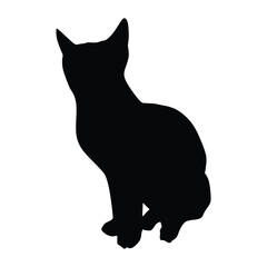 Black Cat Silhouette with white background