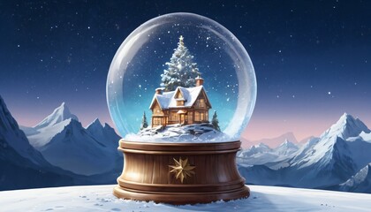 landscape with christmas tree