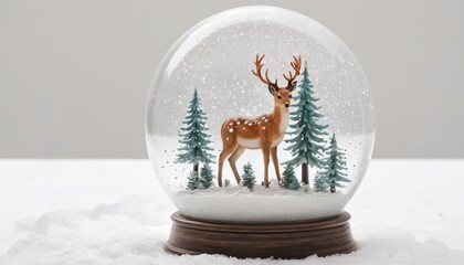 Snow Christmas Decoration, Deer in a Snow Globe