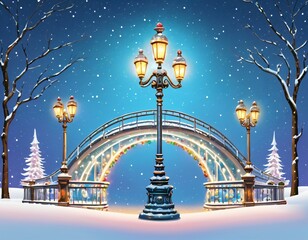 winter landscape with church and snow