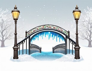 street lamp in winter park