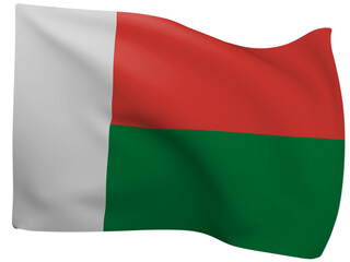 3d Flags Of Madagascar.