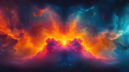 Naklejka premium Ornate cosmic tessellations with luminous streaks, vibrant trails, and dynamic overlays