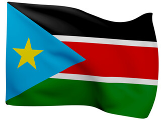 3d Flags Of South Sudan.