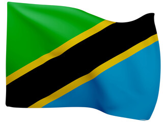 3d Flags Of Tanzania.