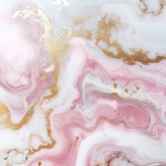 Artistic Action of Pink and White Liquid Marble Abstract Design Digital Art Elegant Environment Close-Up Unique Concept