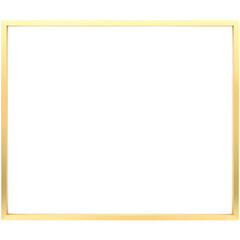 Obraz premium Minimalist rectangular gold frame. png isolated background. transparent background.