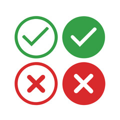 A set of four check boxes with one of them being green. The other three are red. The green box is in the middle of the other three