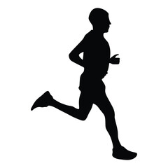 Man running / sprinting silhouette flat vector icon for exercise apps and websites