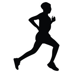 Man running / sprinting silhouette flat vector icon for exercise apps and websites