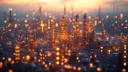 Fototapeta premium Futuristic Industrial System Monitoring Interconnected Factory Network with Holographic Data Visualization