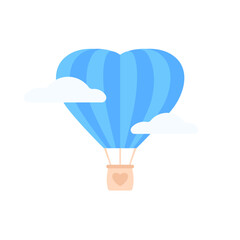Blue Balloon, isolated flat illustration in transparent background