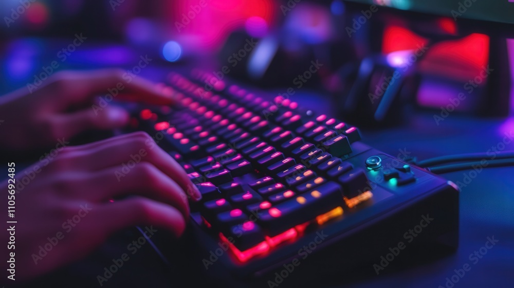Poster a high-performance gaming keyboard with programmable rgb keys, designed to enhance the gaming experi