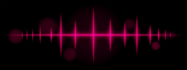 Purple pulse wave. Dynamic glowing waveform, sharp spikes, futuristic light design, energy signal, abstract illumination, modern decor, minimalistic visual effect