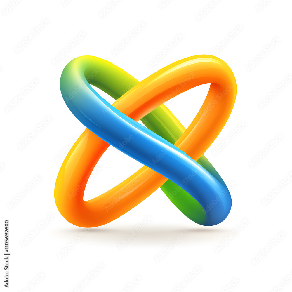 Poster colorful intertwined loops representing connection and creativity in a modern design