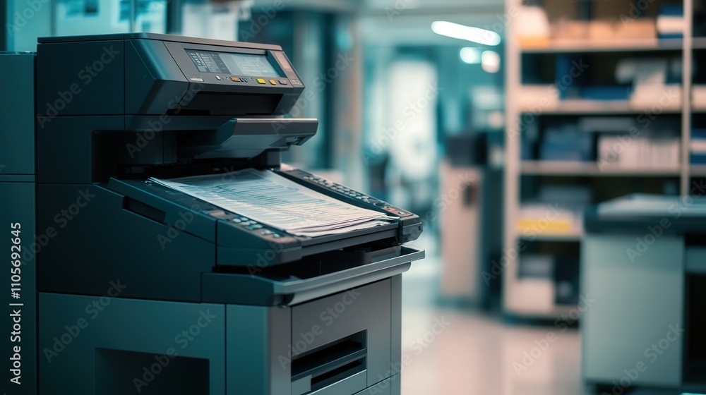 Poster a high-performance photocopier with advanced features such as double-sided printing, booklet creatio