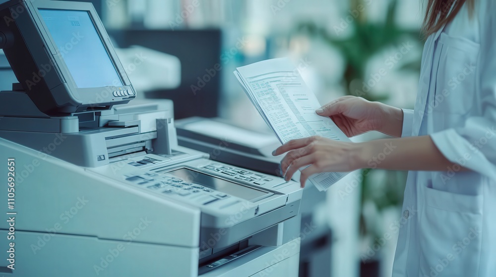 Poster a high-performance photocopier with advanced features such as double-sided printing, booklet creatio