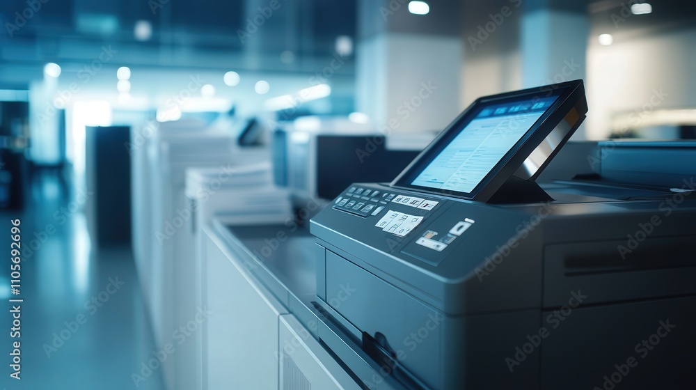 Poster a high-performance photocopier with advanced features such as double-sided printing, booklet creatio