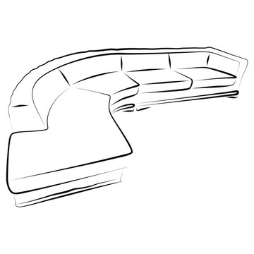 recommend clip art: Modern sofa couch divan, furniture interior decor of home apartment vector illustration. Corner sofa set furniture