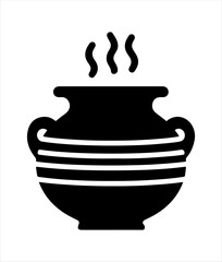 Cooking clay pot silhouette icon vector illustration design on white background.