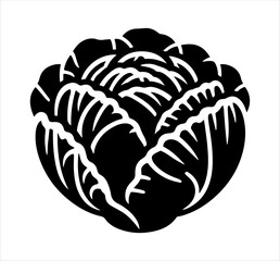 Cabbage icon silhouette vector illustration design on white background.