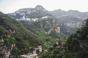 view from the top of the mountain in Amalfi