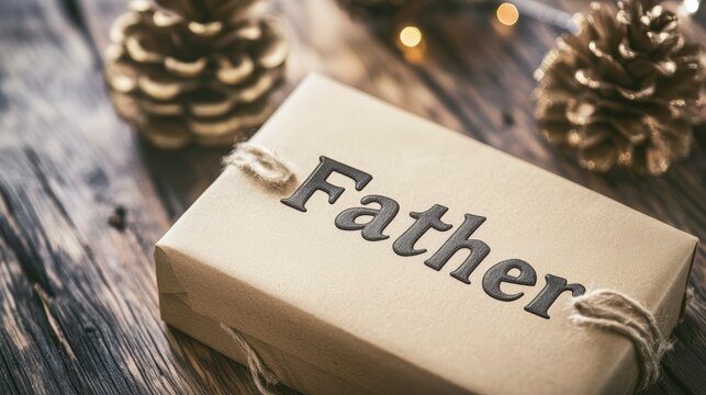 Rustic Gift Box with Label for Father's Day