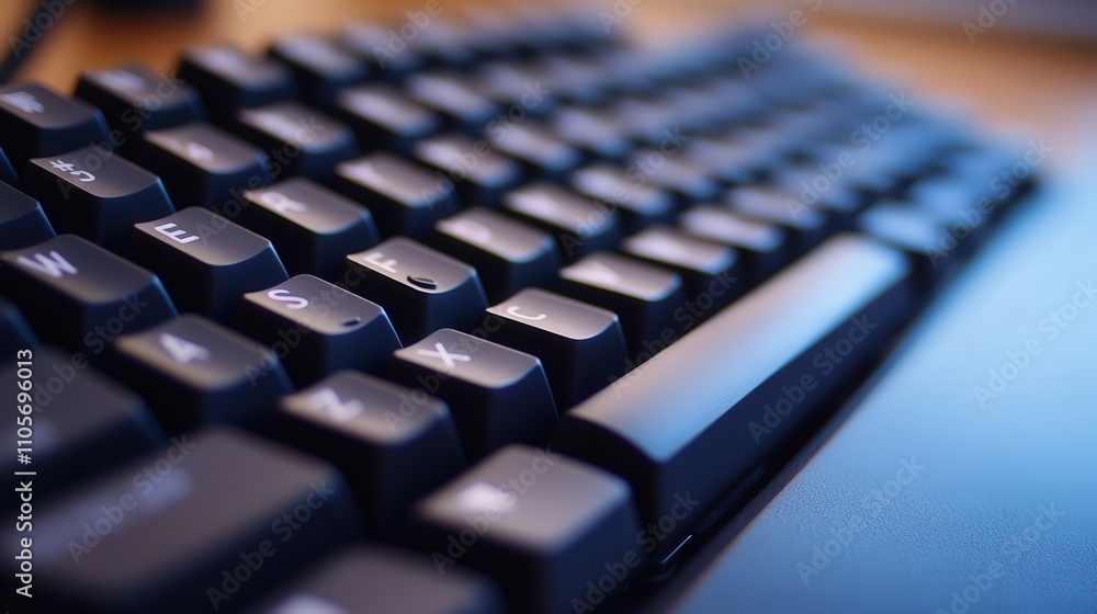 Poster a mechanical keyboard with a clicky key switch sound, ideal for users who prefer audible feedback wh