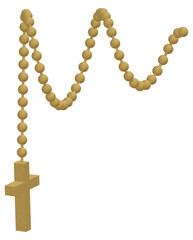 Golden Rosary Beads with Cross