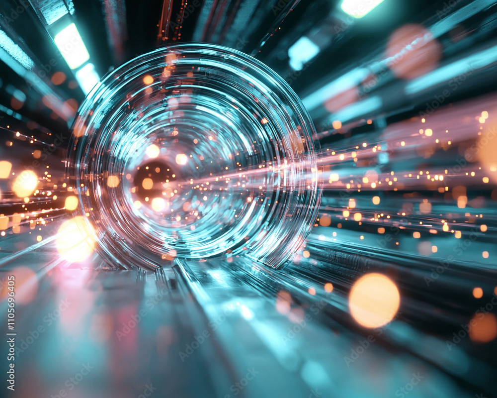 Poster ai-generated visual burst digital realm abstract art futuristic environment close-up view dynamic en