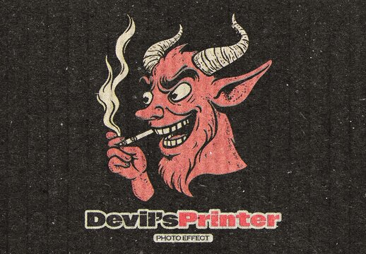Devil Printer Design Effect Mockup