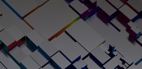 Abstract 3D Geometric Blocks Background