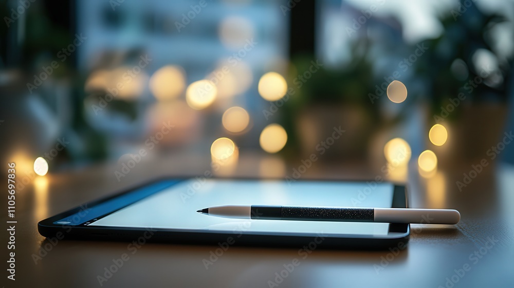 Poster a modern stylus pen designed for touchscreen devices, offering a smooth and responsive touch for not