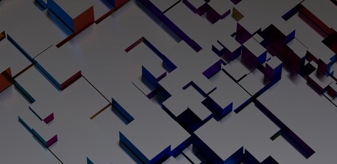 Abstract 3D Geometric Cube Pattern
