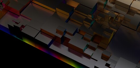 Abstract 3D Block Cityscape